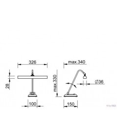 Lampe halogène pour piano noir mat, charnières laiton