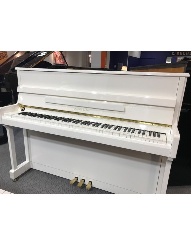 Piano droit blanc neuf Prévalet & Son - promotion pour Noël