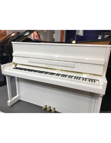 Piano droit blanc neuf Prévalet & Son - promotion pour Noël