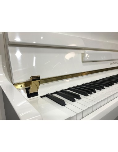 Piano droit blanc neuf Prévalet & Son - promotion pour Noël