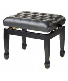 Banquette capitonnée noir - pelotte cuir noir