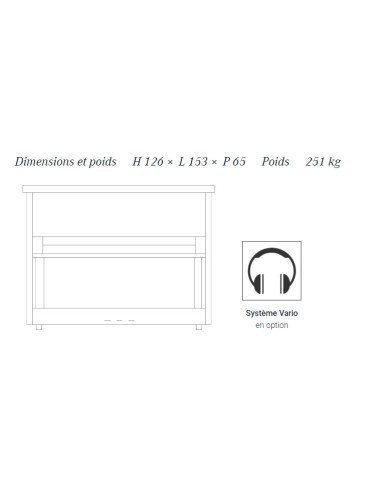 Piano droit C.BECHSTEIN Résidence R6 Élégance 126 cm - Prévalet Musique