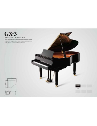 PROMO Piano 1/4 de queue Kawaï GX-3 noir laqué - Prévalet Musique