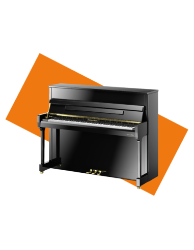 Piano droit neuf Zimmermann Studio S2 noir laqué, by C. Bechstein