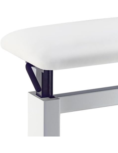 Banquette hydraulique blanche assise simili cuir pour piano - Prévalet Musique