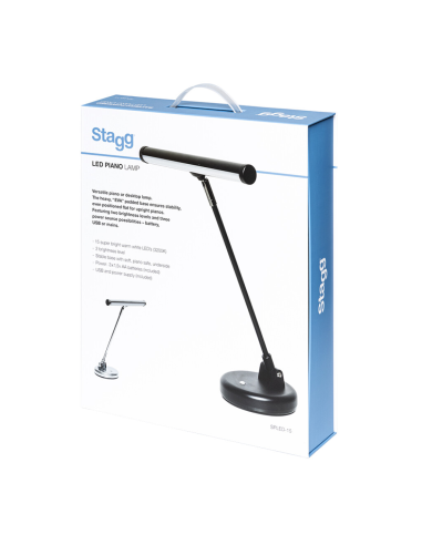 Lampe LED pour piano, noire ou chrome, orientable - Prévalet Musique