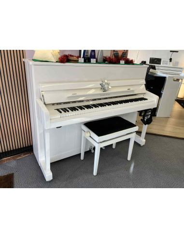 Piano Prévalet & Son 112 blanc laqué équipé silencieux - Prévalet Musique
